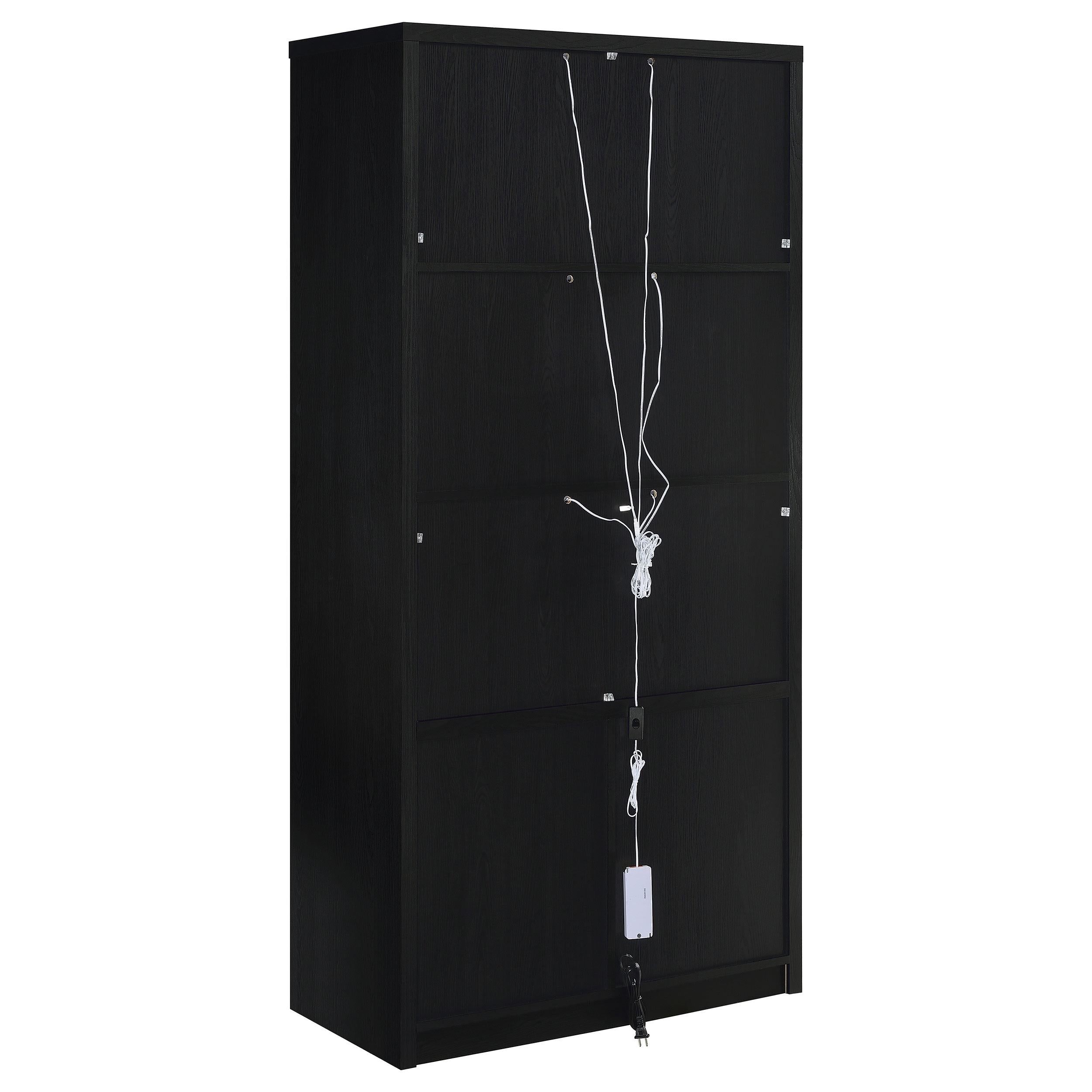  Coaster Furniture Riva 950432 4-door Tall Accent Display Cabinet LED Lighting - Black IMAGE 10