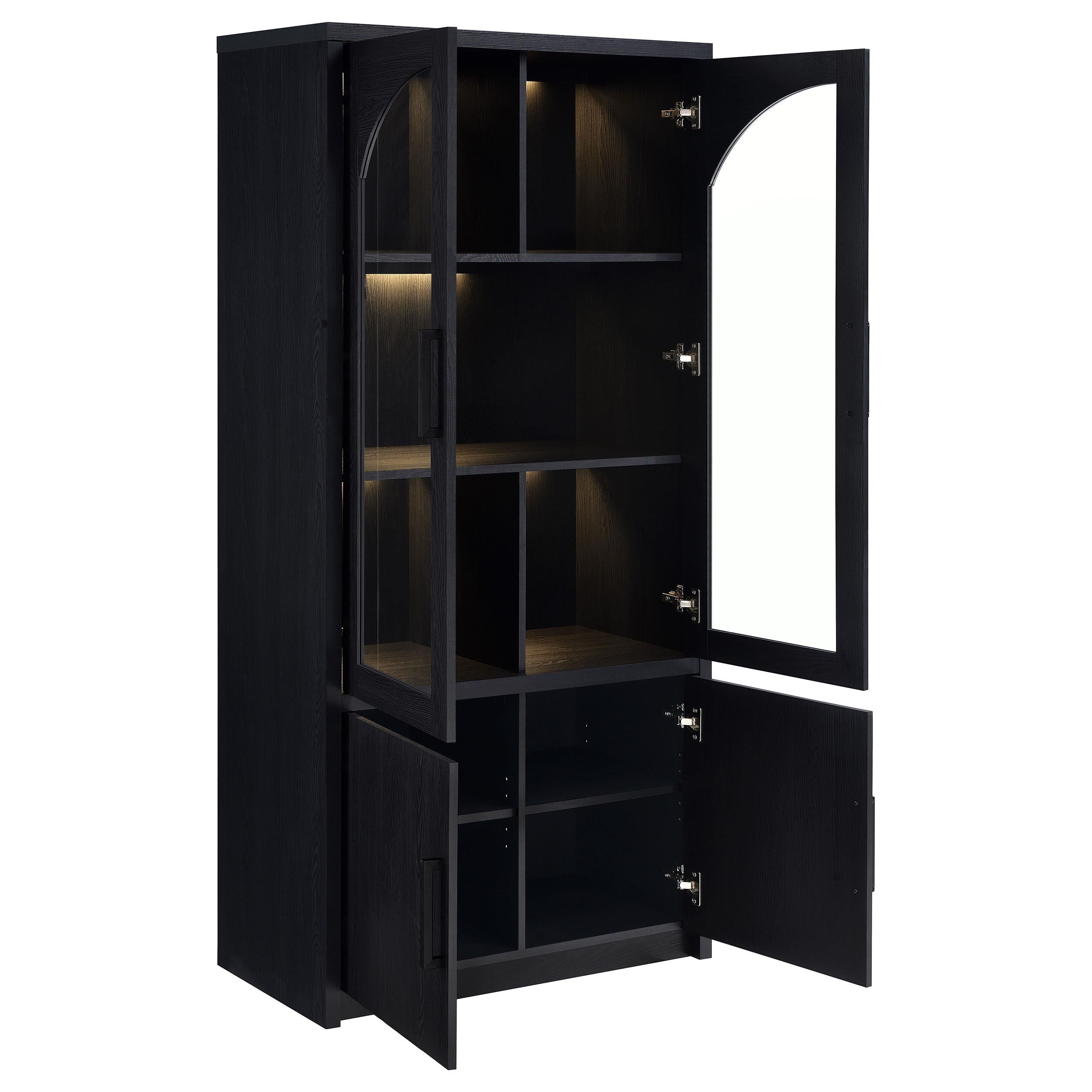  Coaster Furniture Riva 950432 4-door Tall Accent Display Cabinet LED Lighting - Black IMAGE 11