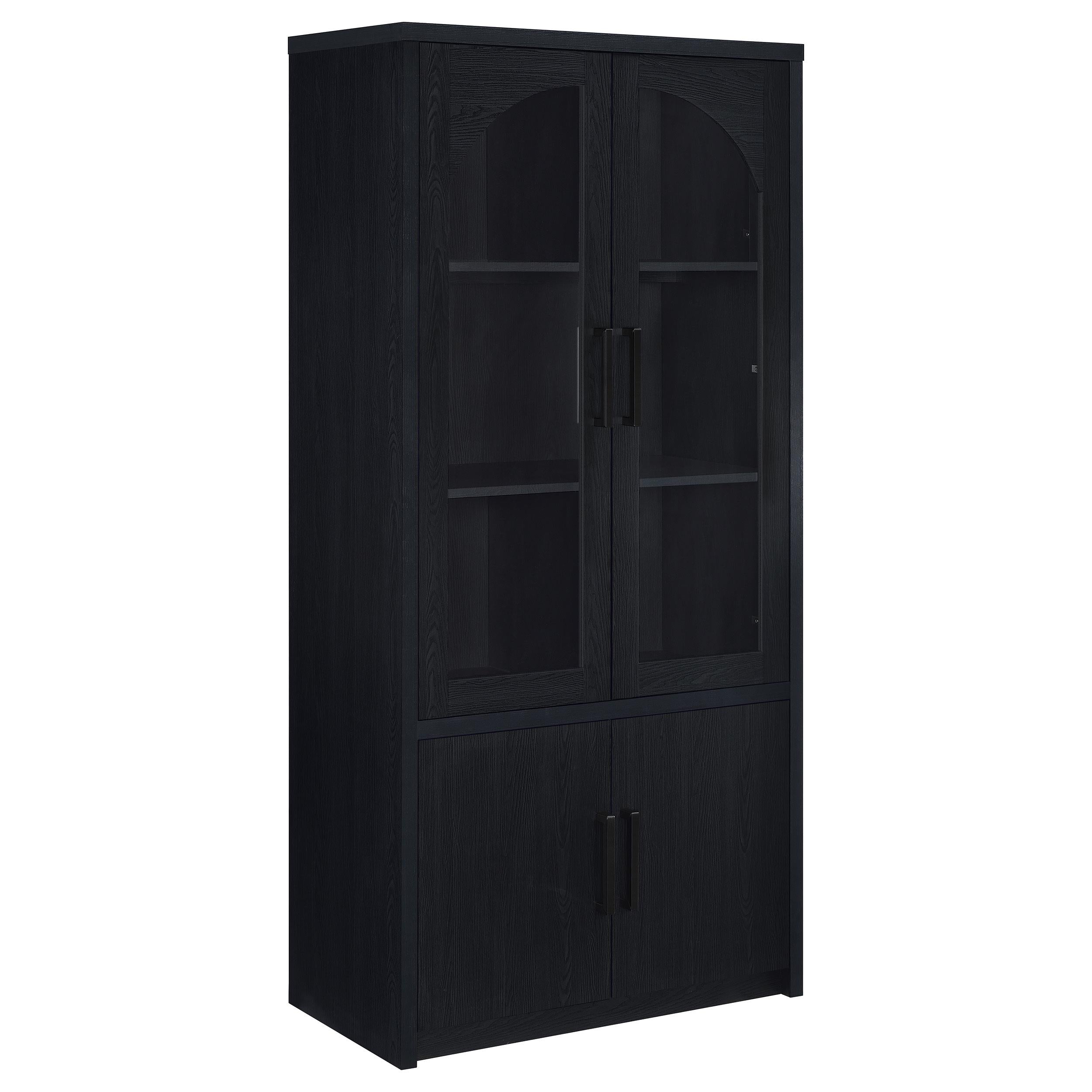  Coaster Furniture Riva 950432 4-door Tall Accent Display Cabinet LED Lighting - Black IMAGE 2
