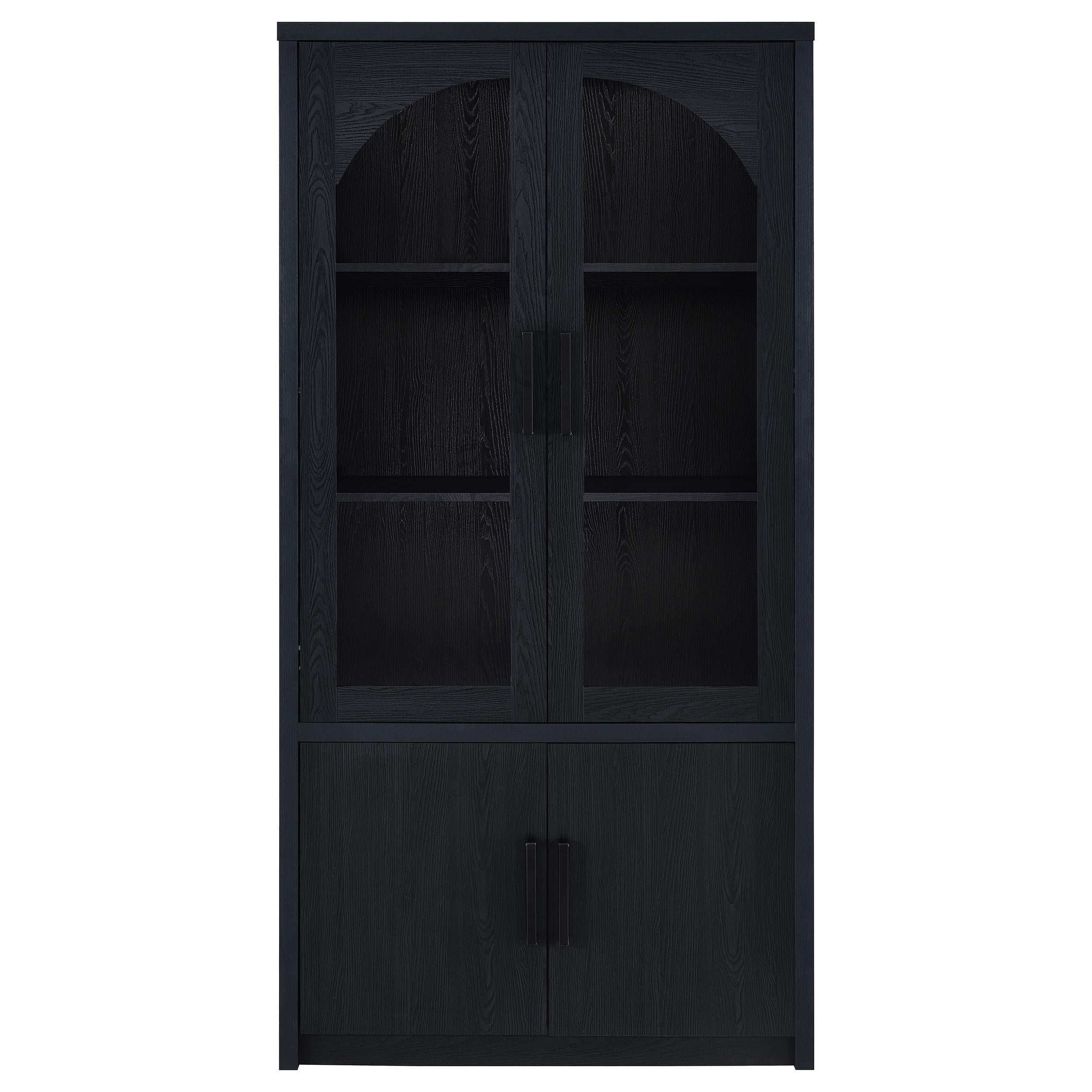  Coaster Furniture Riva 950432 4-door Tall Accent Display Cabinet LED Lighting - Black IMAGE 3