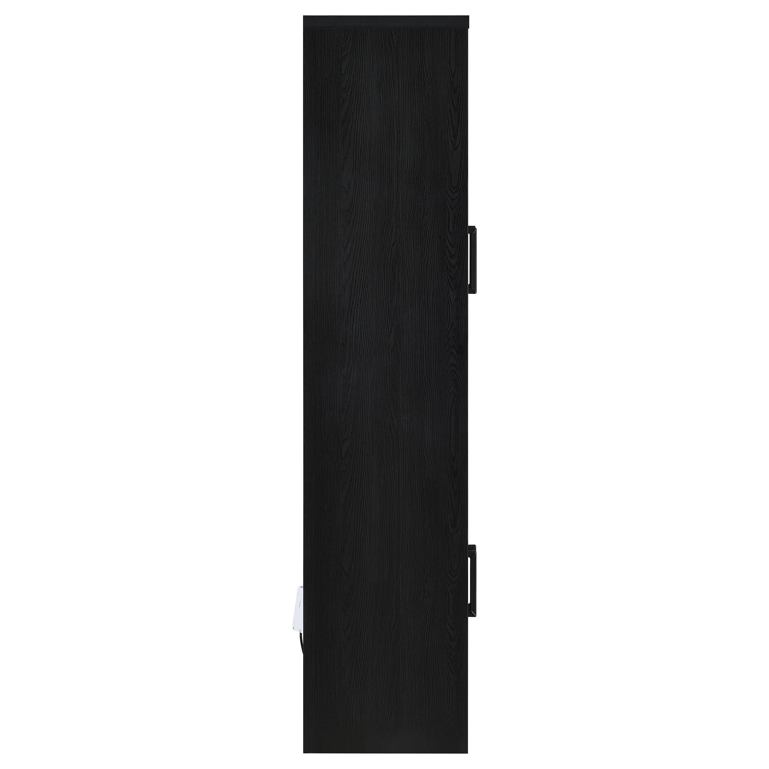  Coaster Furniture Riva 950432 4-door Tall Accent Display Cabinet LED Lighting - Black IMAGE 4