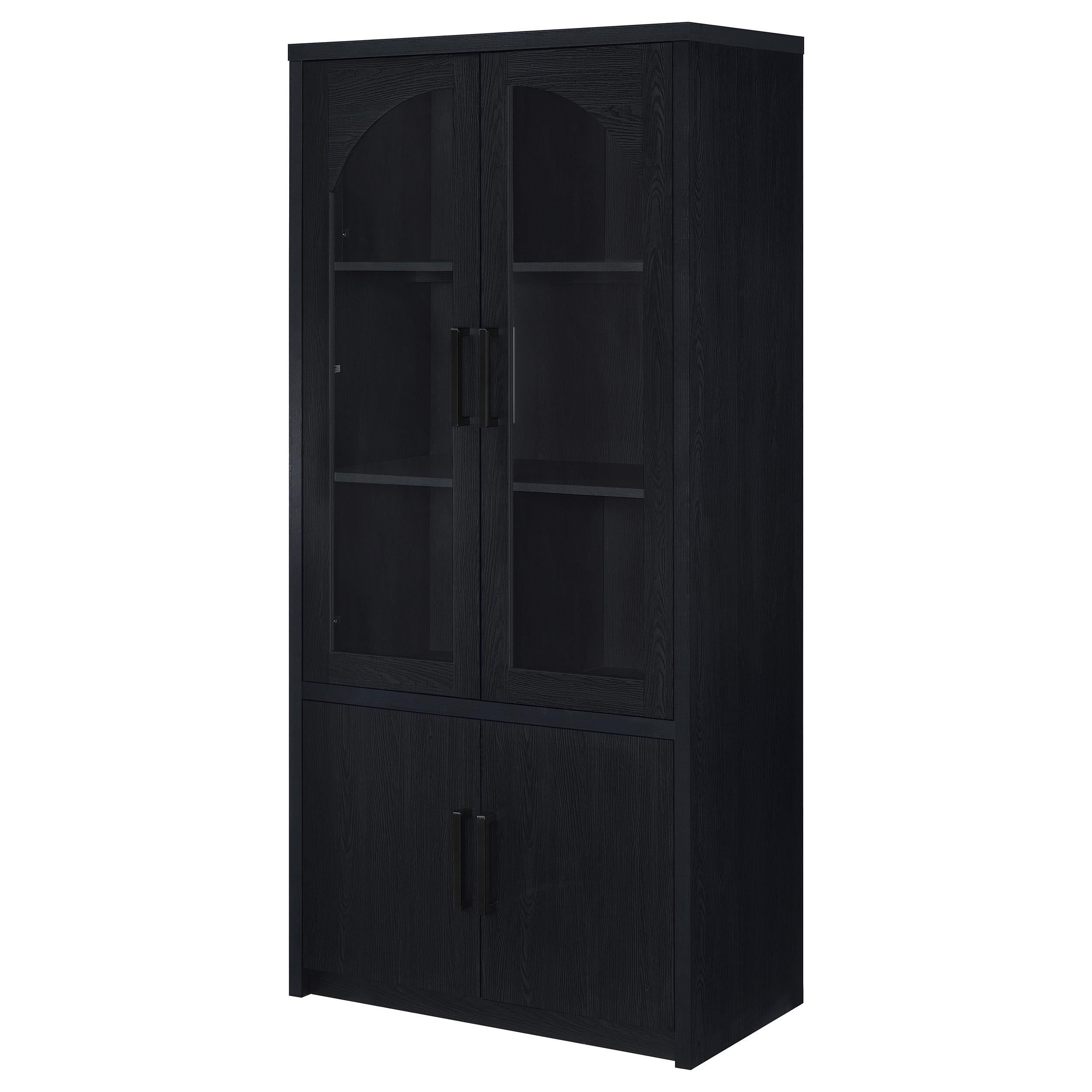  Coaster Furniture Riva 950432 4-door Tall Accent Display Cabinet LED Lighting - Black IMAGE 5