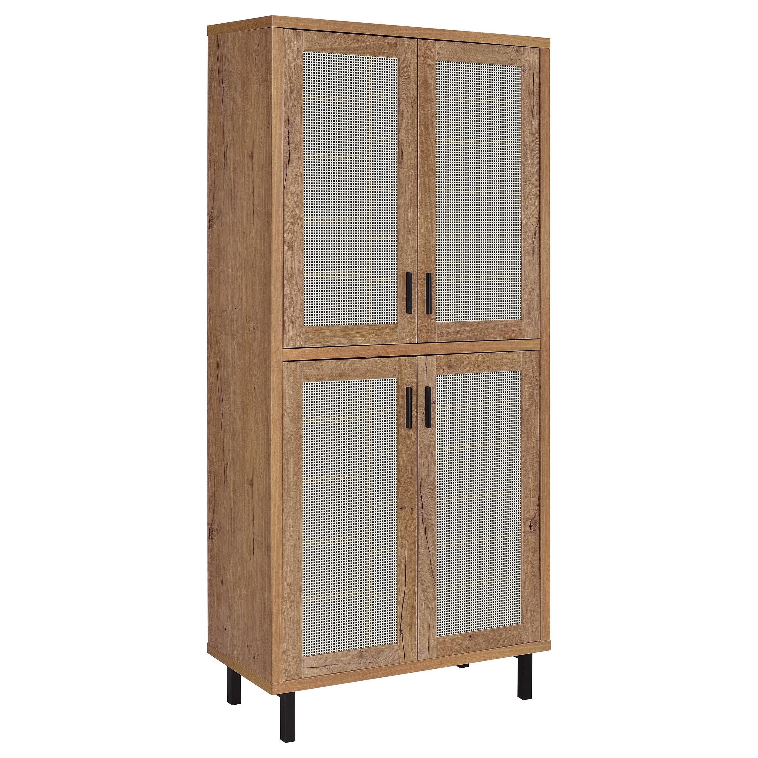  Coaster Furniture Teller 950440 80-inch 4-door Tall Shoe Storage Cabinet - Natural Oak IMAGE 1