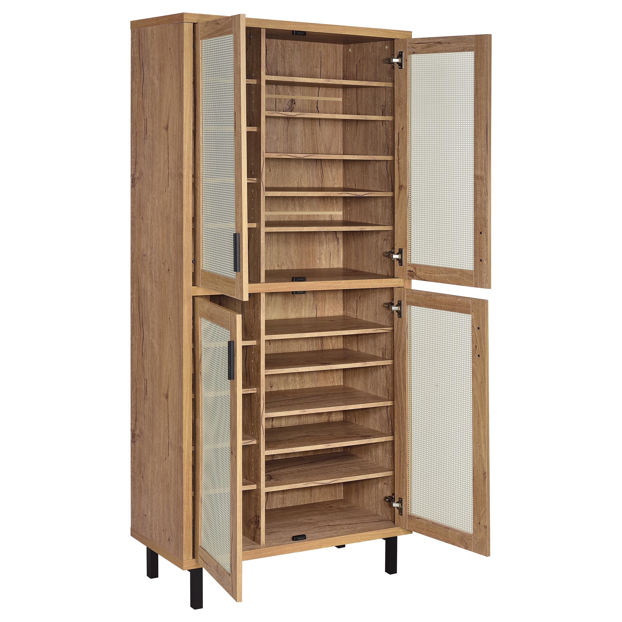  Coaster Furniture Teller 950440 80-inch 4-door Tall Shoe Storage Cabinet - Natural Oak IMAGE 8