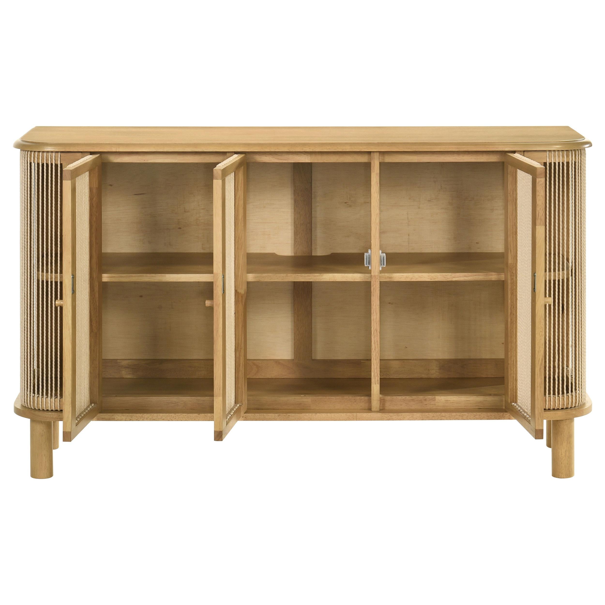 Coaster Furniture Ervine 950460 3-Door Rope Panel Sideboard Accent Storage Cabinet - Natural IMAGE 12