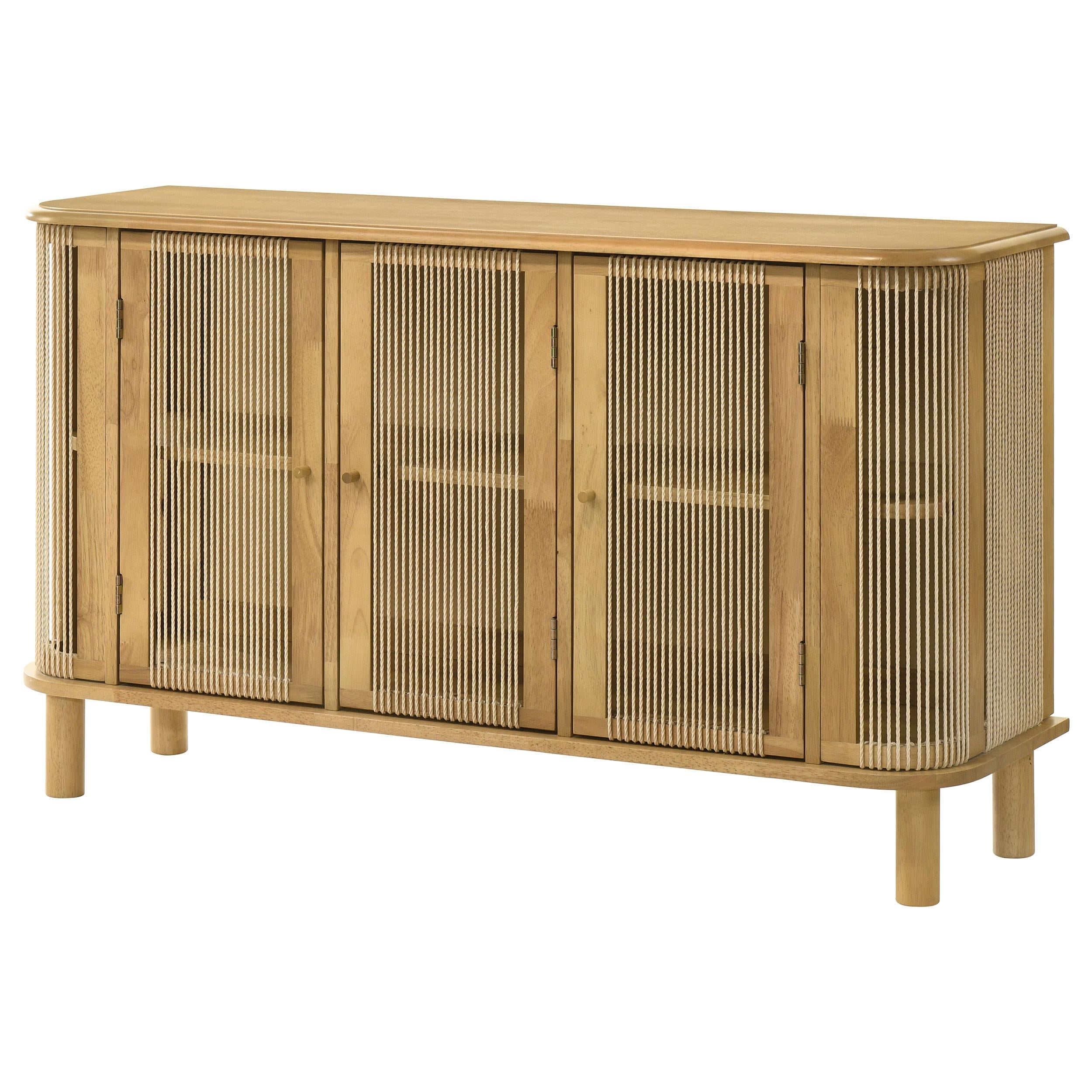  Coaster Furniture Ervine 950460 3-Door Rope Panel Sideboard Accent Storage Cabinet - Natural IMAGE 14