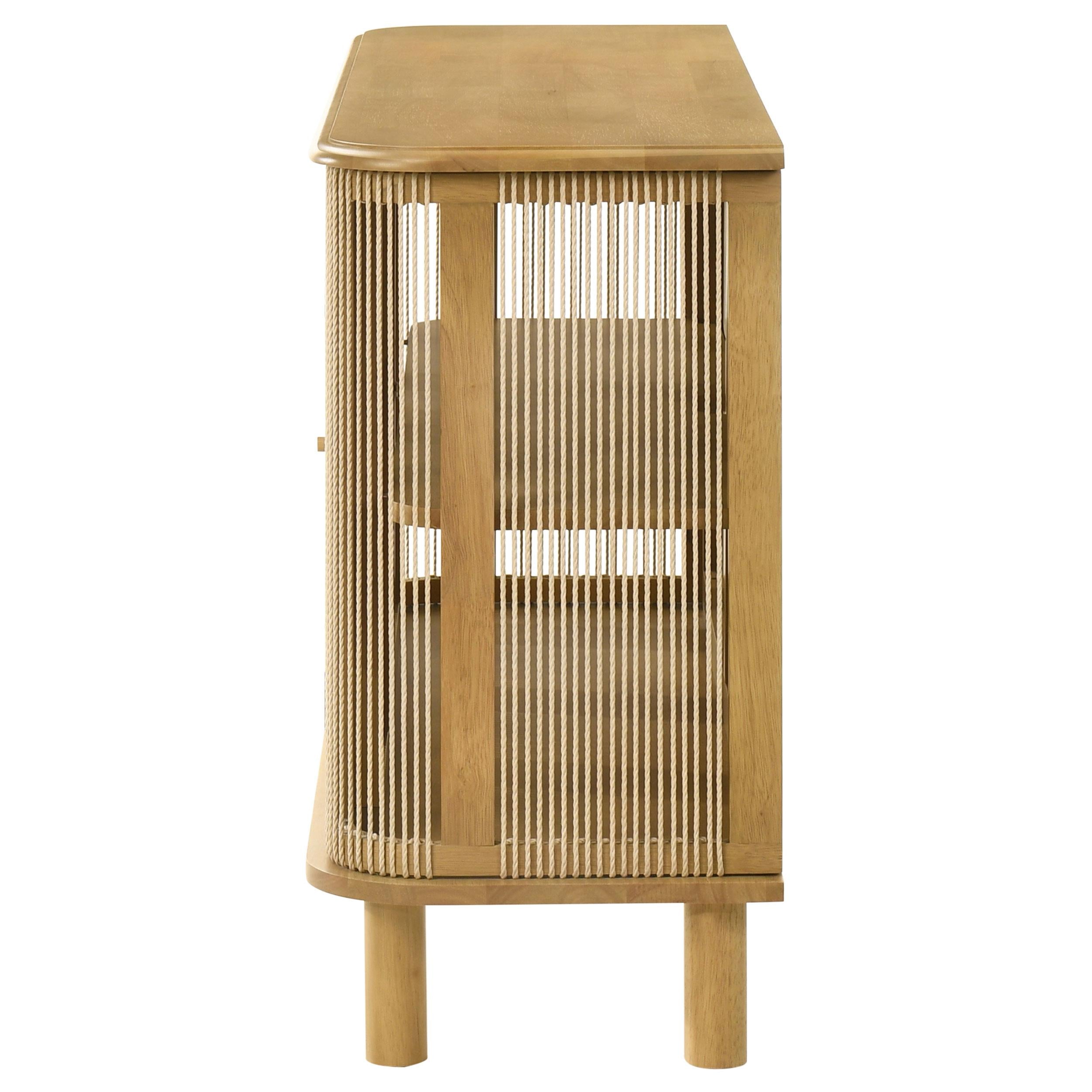  Coaster Furniture Ervine 950460 3-Door Rope Panel Sideboard Accent Storage Cabinet - Natural IMAGE 3