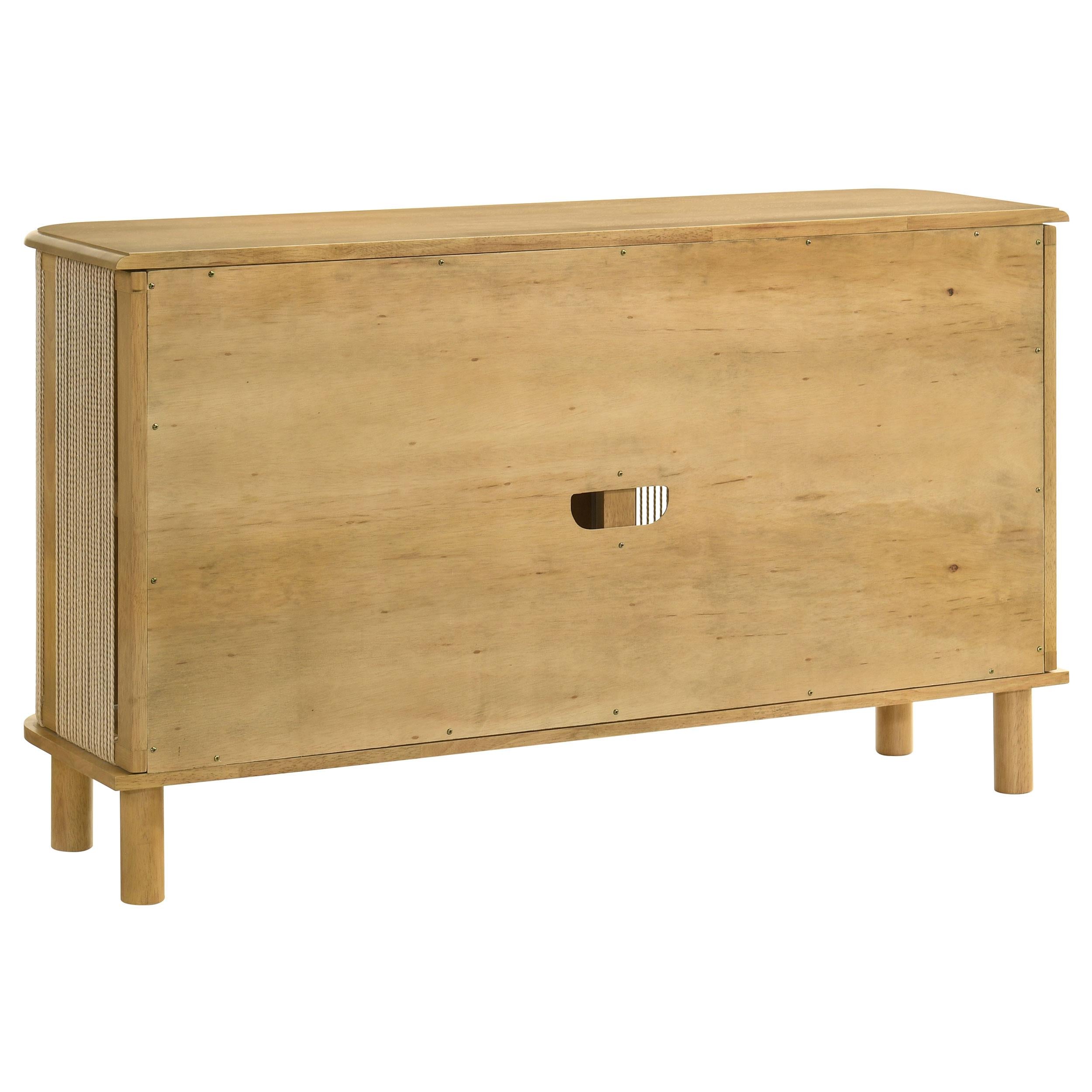  Coaster Furniture Ervine 950460 3-Door Rope Panel Sideboard Accent Storage Cabinet - Natural IMAGE 6