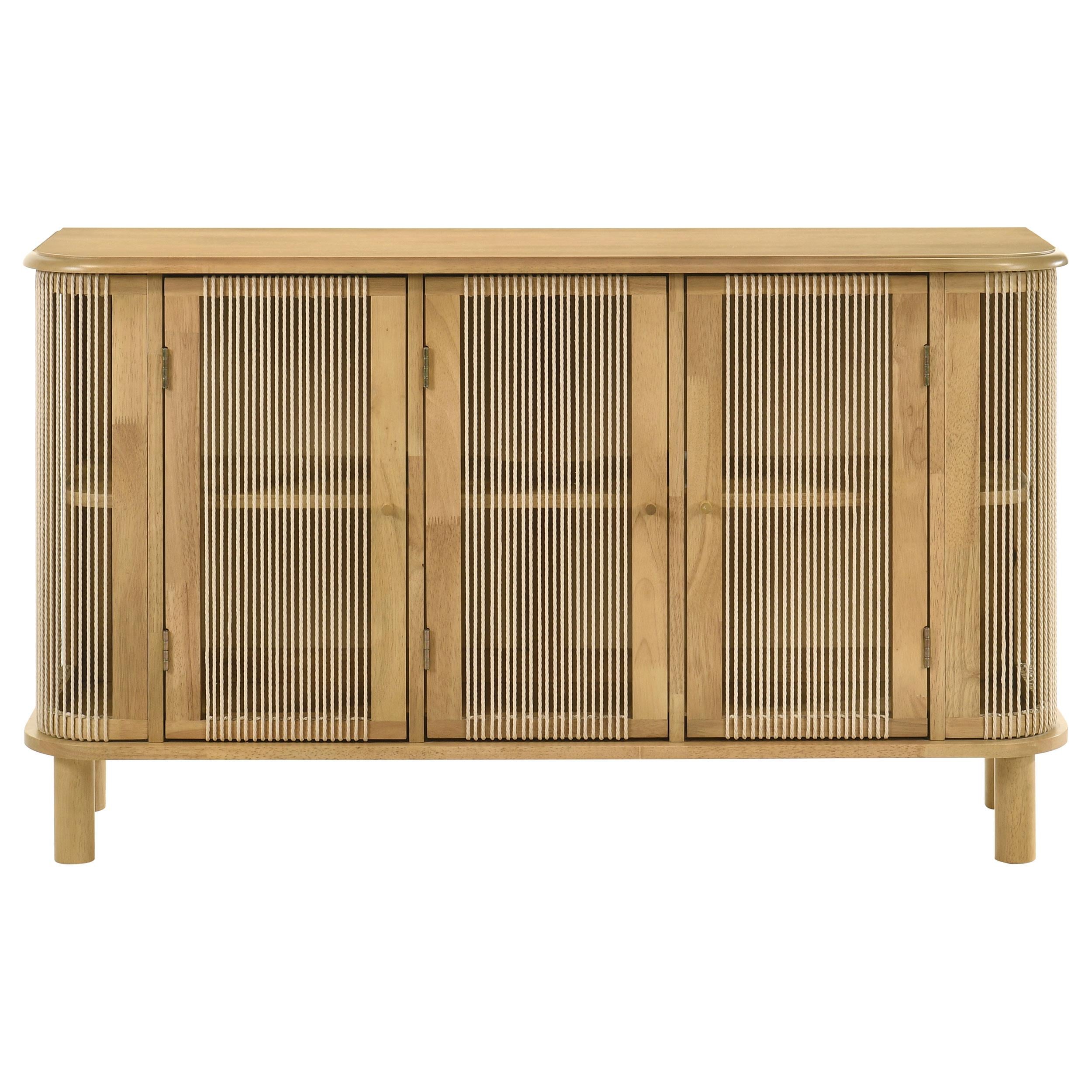  Coaster Furniture Ervine 950460 3-Door Rope Panel Sideboard Accent Storage Cabinet - Natural IMAGE 9