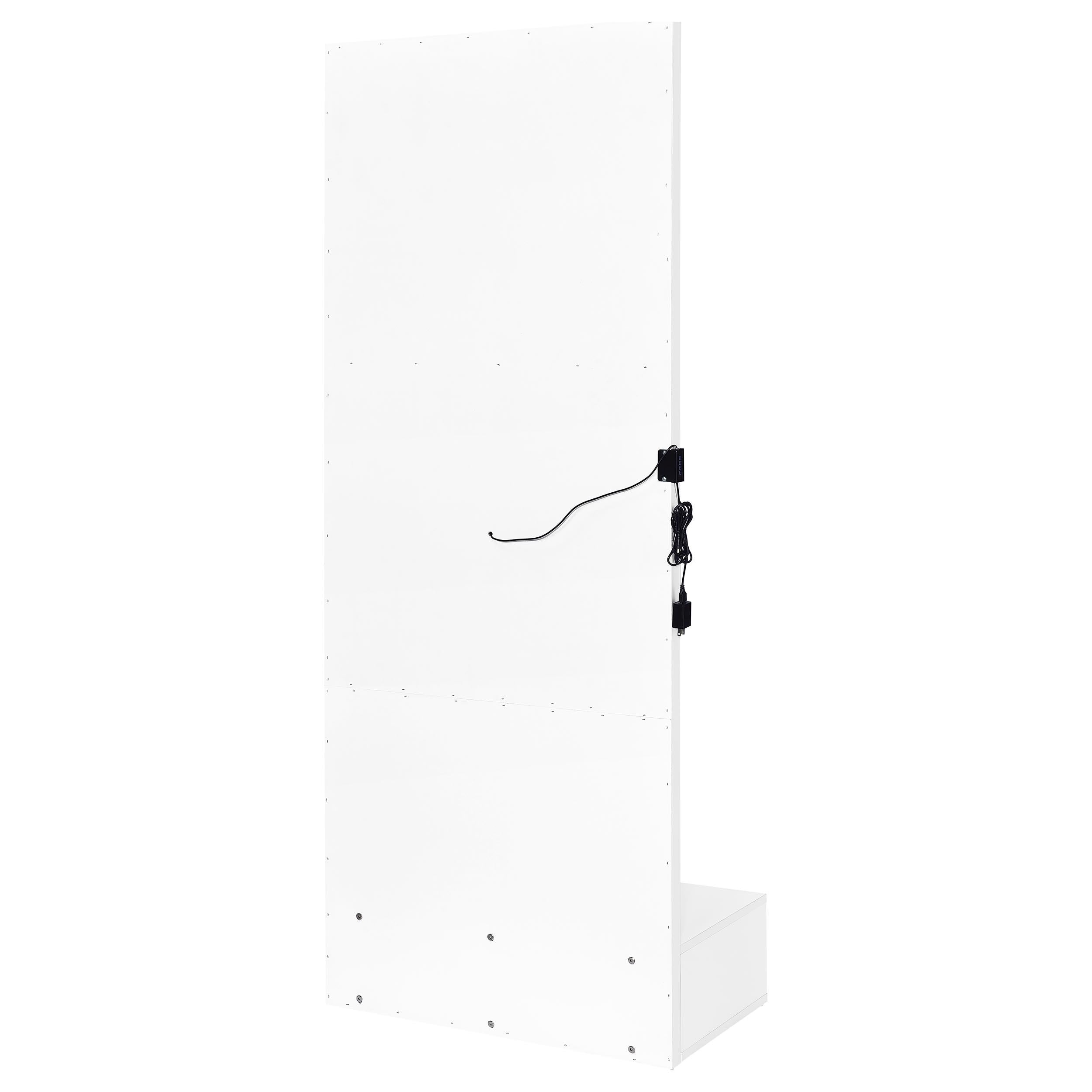  Coaster Furniture Spector 960954 1-drawer Lighted Full-Length Floor Mirror - White High Gloss IMAGE 2