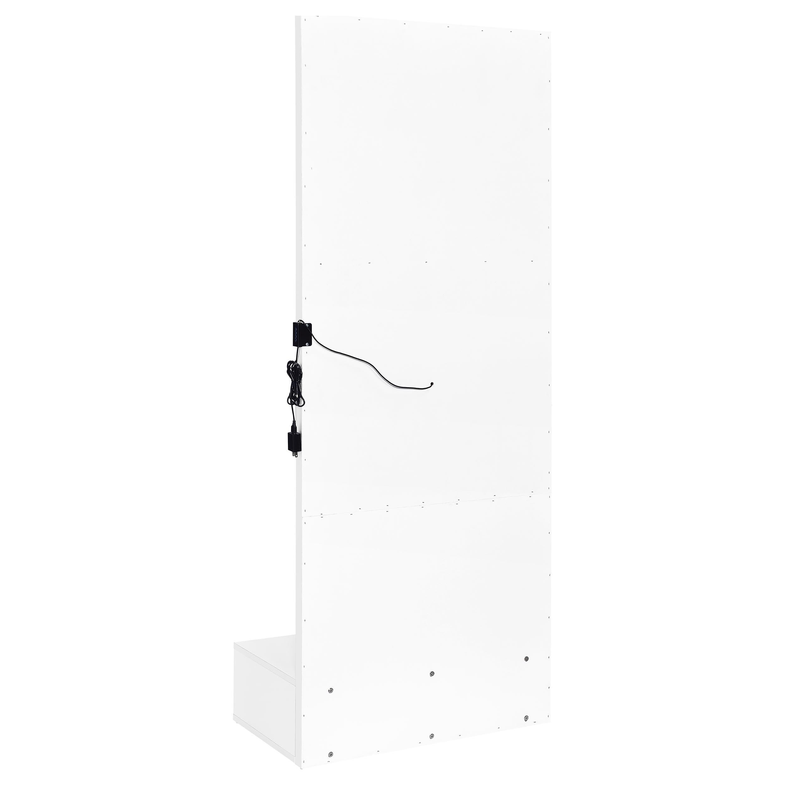  Coaster Furniture Spector 960954 1-drawer Lighted Full-Length Floor Mirror - White High Gloss IMAGE 9
