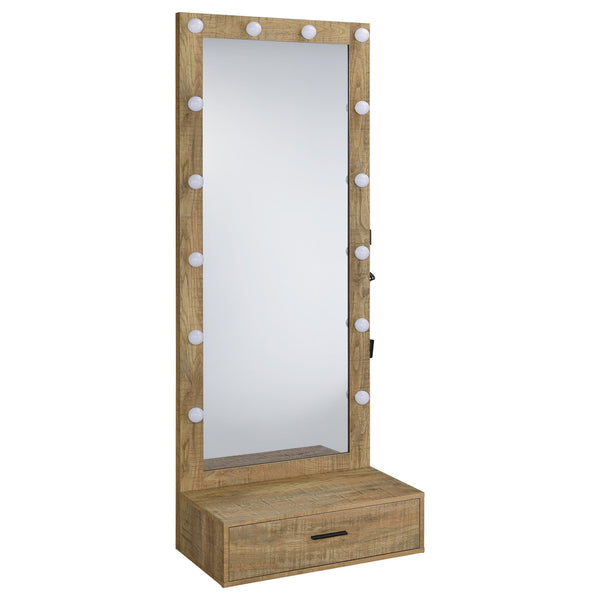 Coaster Furniture Spector 960965 1-drawer Lighted Full-Length Floor Mirror - Mango