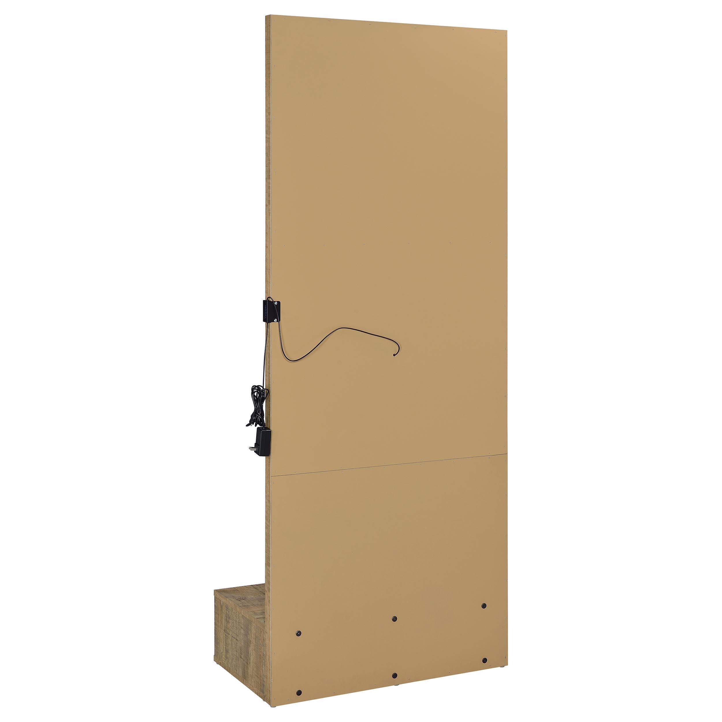  Coaster Furniture Spector 960965 1-drawer Lighted Full-Length Floor Mirror - Mango IMAGE 10
