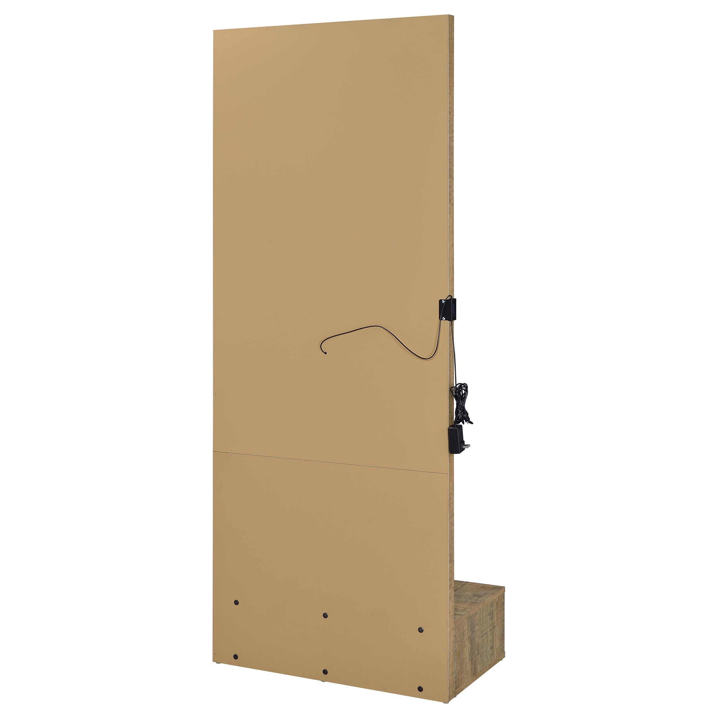  Coaster Furniture Spector 960965 1-drawer Lighted Full-Length Floor Mirror - Mango IMAGE 3