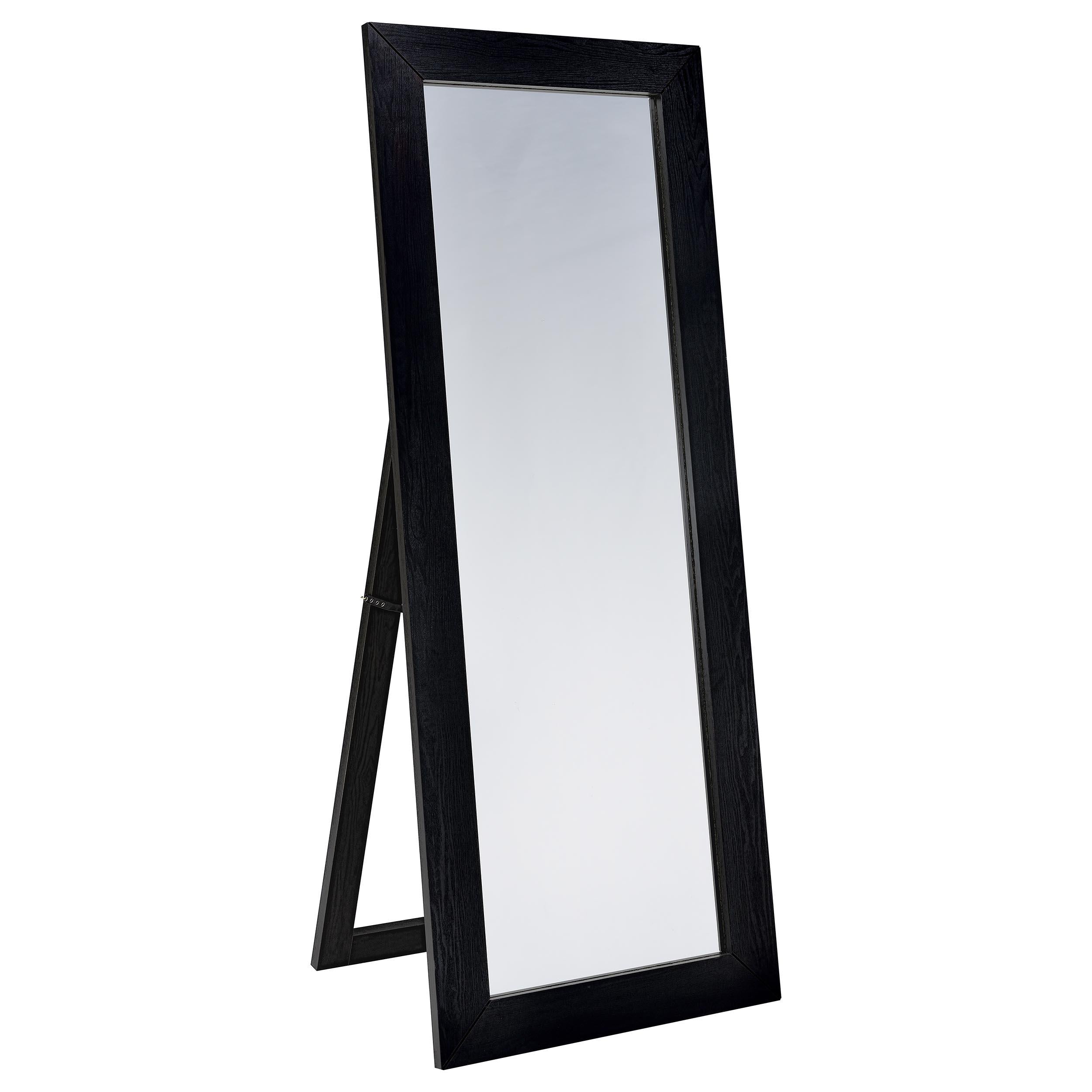  Coaster Furniture Cadence 961653 Tempered Glass Full Length Standing Mirror - Black Oak IMAGE 1