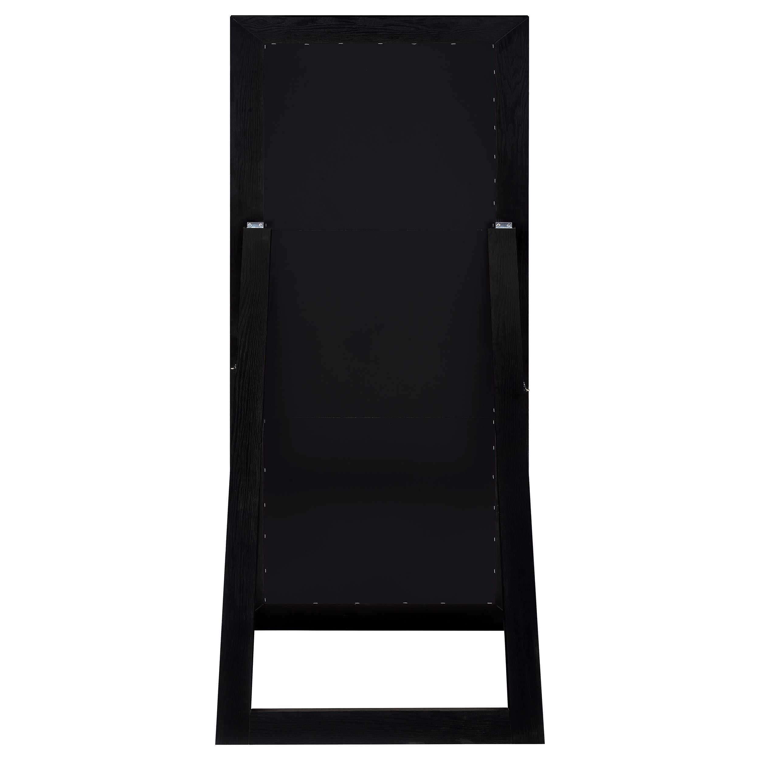  Coaster Furniture Cadence 961653 Tempered Glass Full Length Standing Mirror - Black Oak IMAGE 4