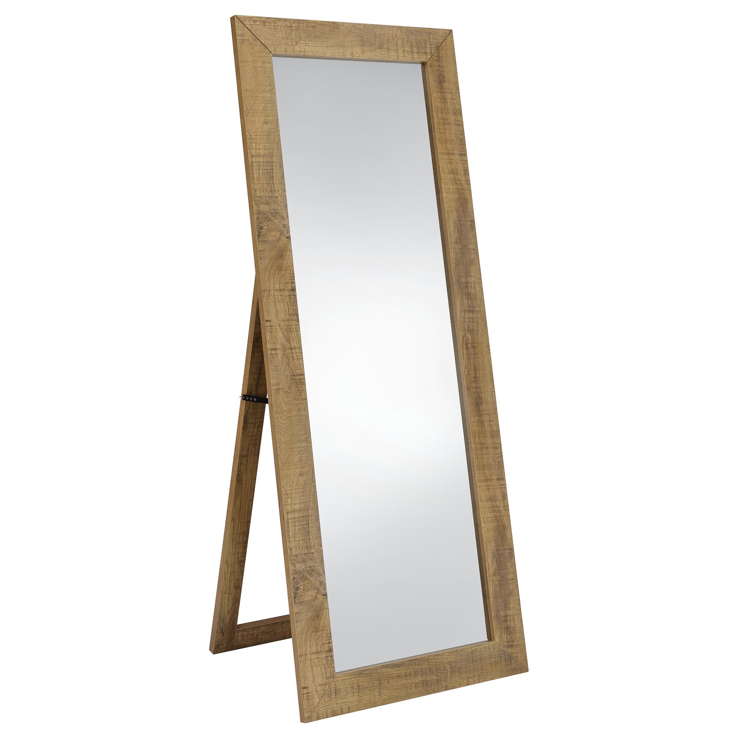  Coaster Furniture Cadence 961654 Tempered Glass Full Length Standing Mirror - Mango IMAGE 1