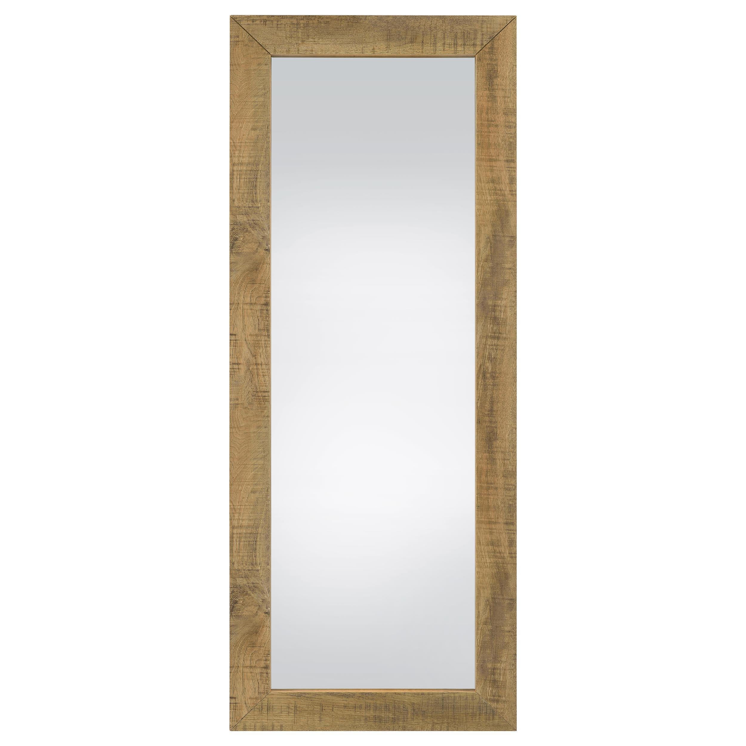  Coaster Furniture Cadence 961654 Tempered Glass Full Length Standing Mirror - Mango IMAGE 2
