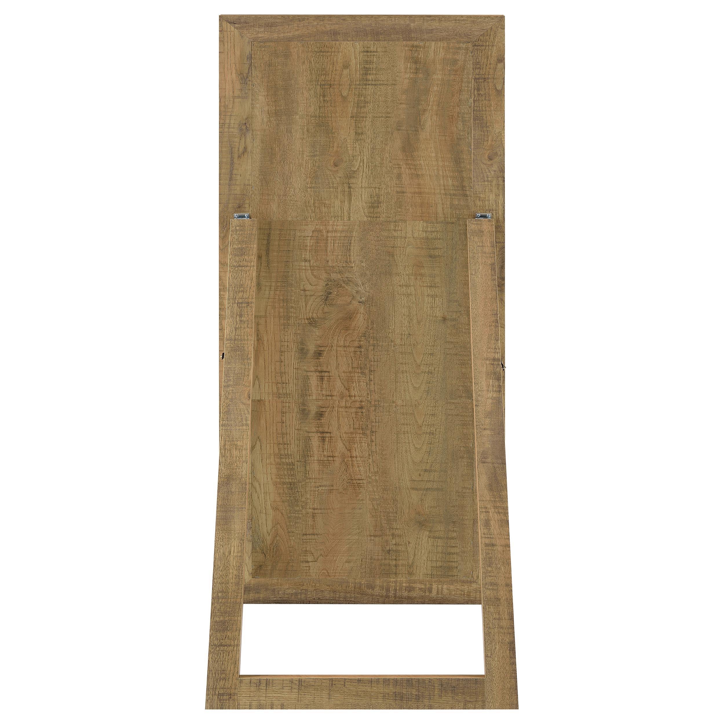  Coaster Furniture Cadence 961654 Tempered Glass Full Length Standing Mirror - Mango IMAGE 5