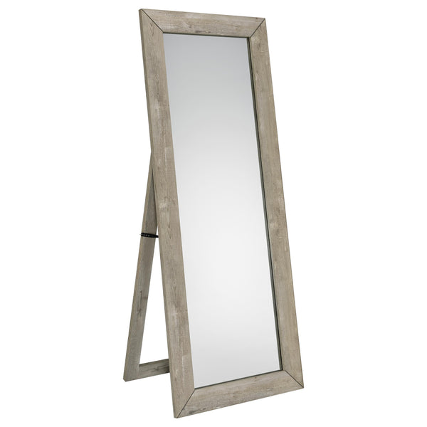 Coaster Furniture Cadence 961655 Tempered Glass Full Length Mirror - Grey Washed Oak