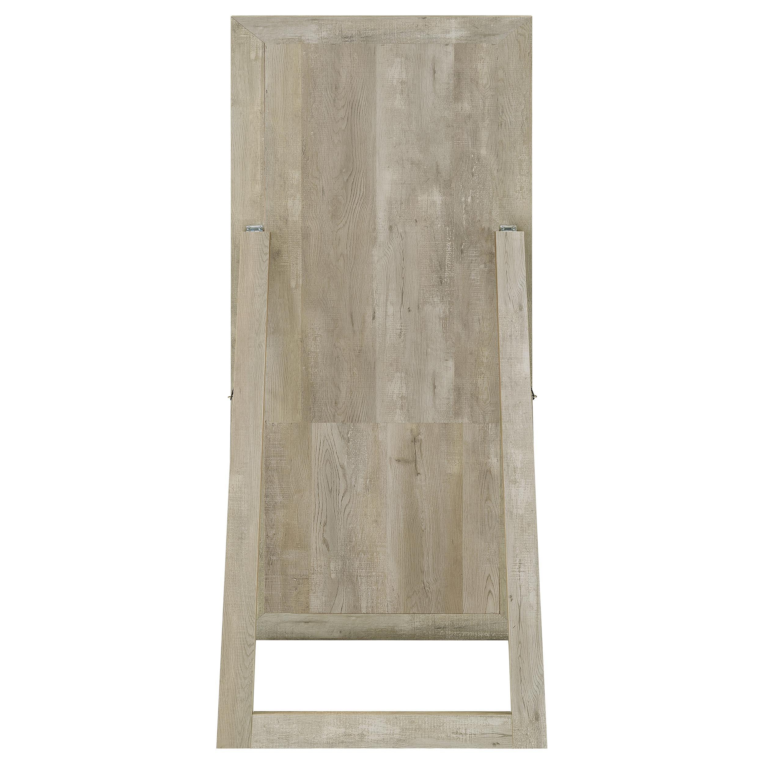  Coaster Furniture Cadence 961655 Tempered Glass Full Length Mirror - Grey Washed Oak IMAGE 6