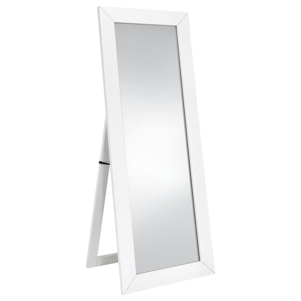 Coaster Furniture Cadence 961656 Tempered Glass Full Length Mirror - White High Gloss
