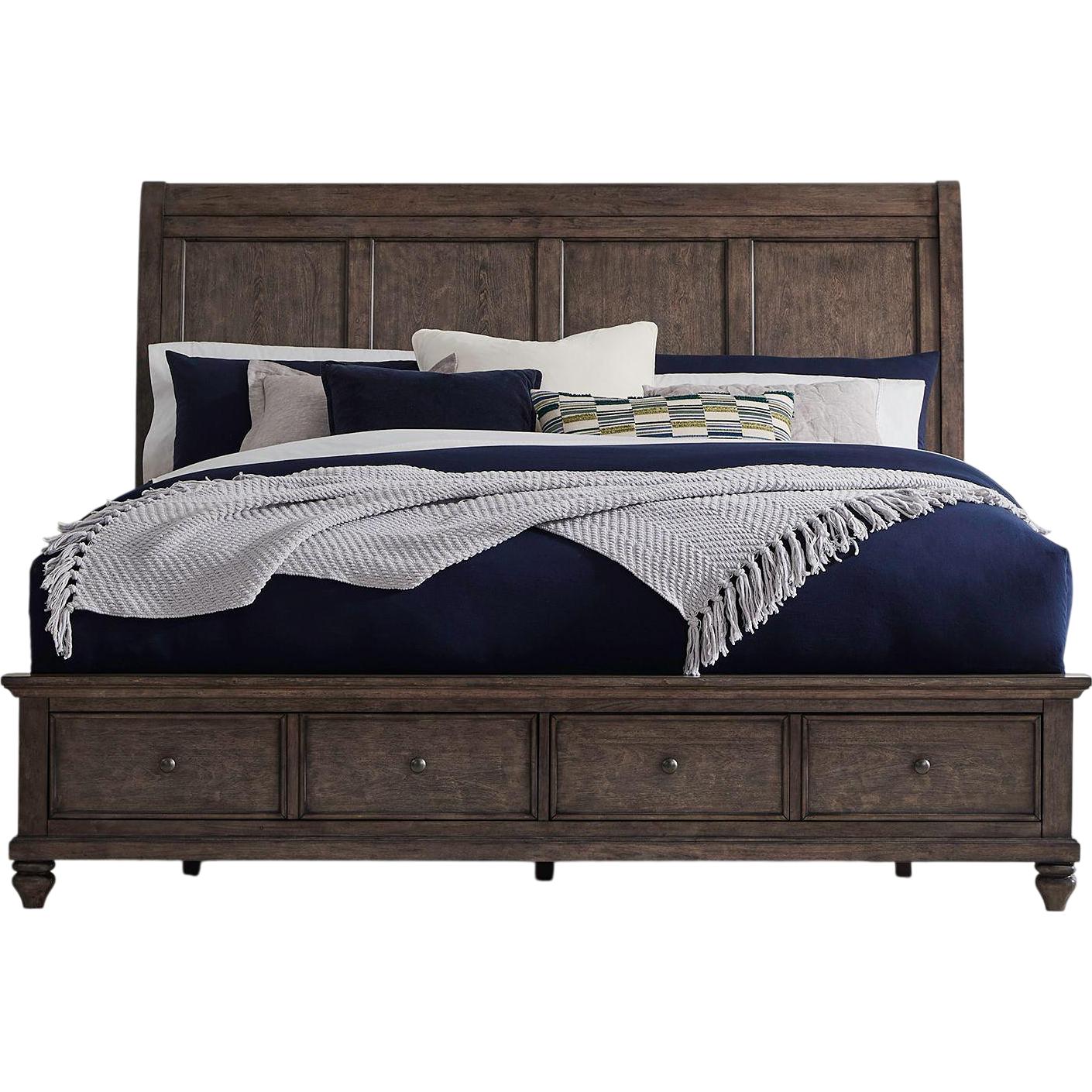  Size_King --  Twin Lakes 104G-BR-KSB King Platform Storage Bed IMAGE 1