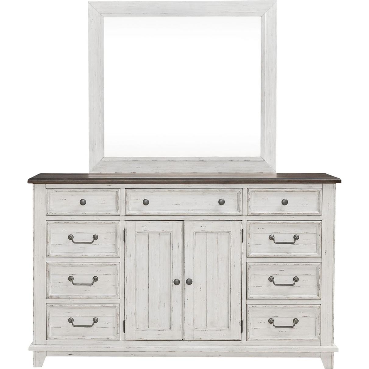  Liberty Furniture Industries Inc. River Place 9-Drawer Dresser with Mirror 237-BR-DM IMAGE 2