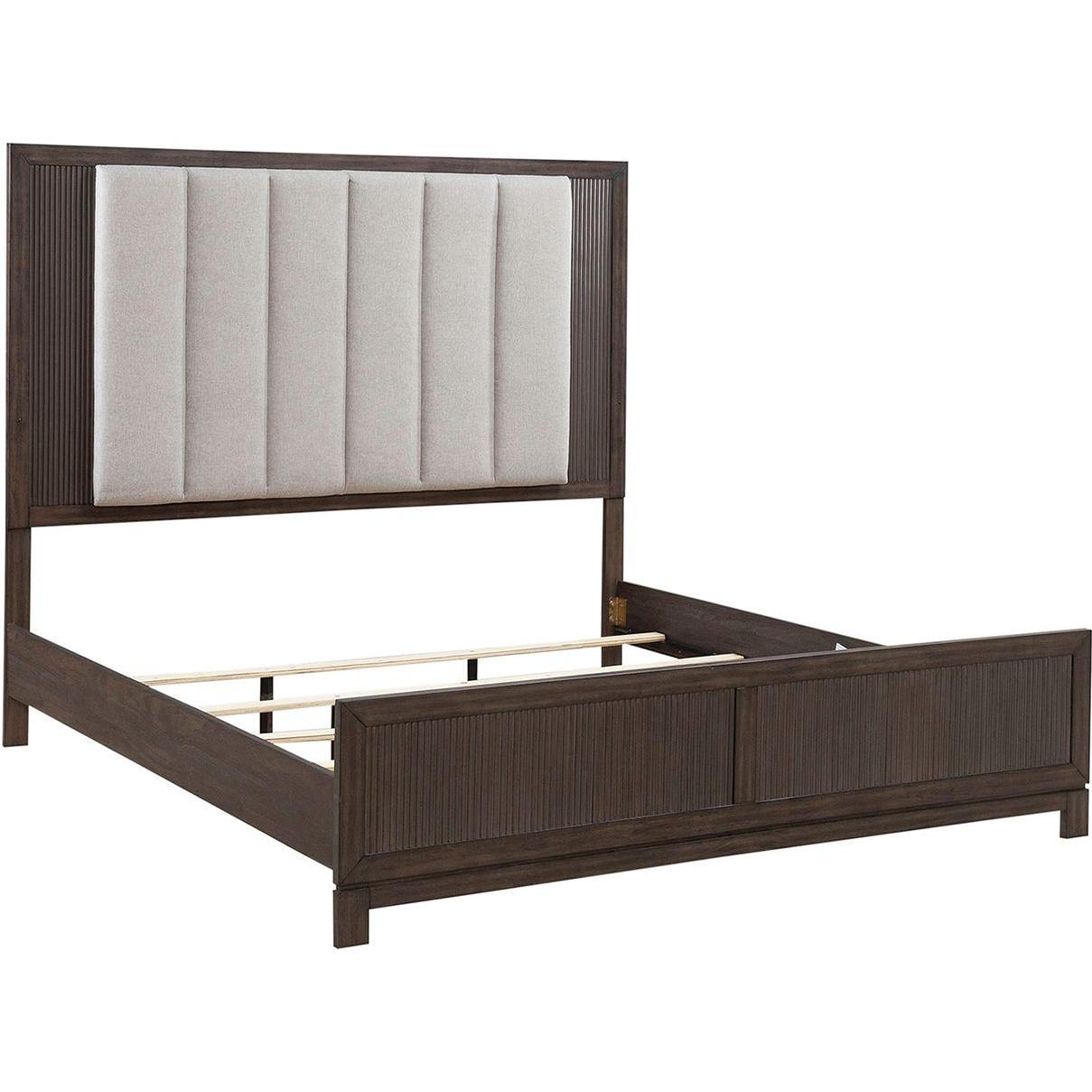 Size_King -- Modern Edge 313-BR-KUB King Upholstered Panel Bed IMAGE 2