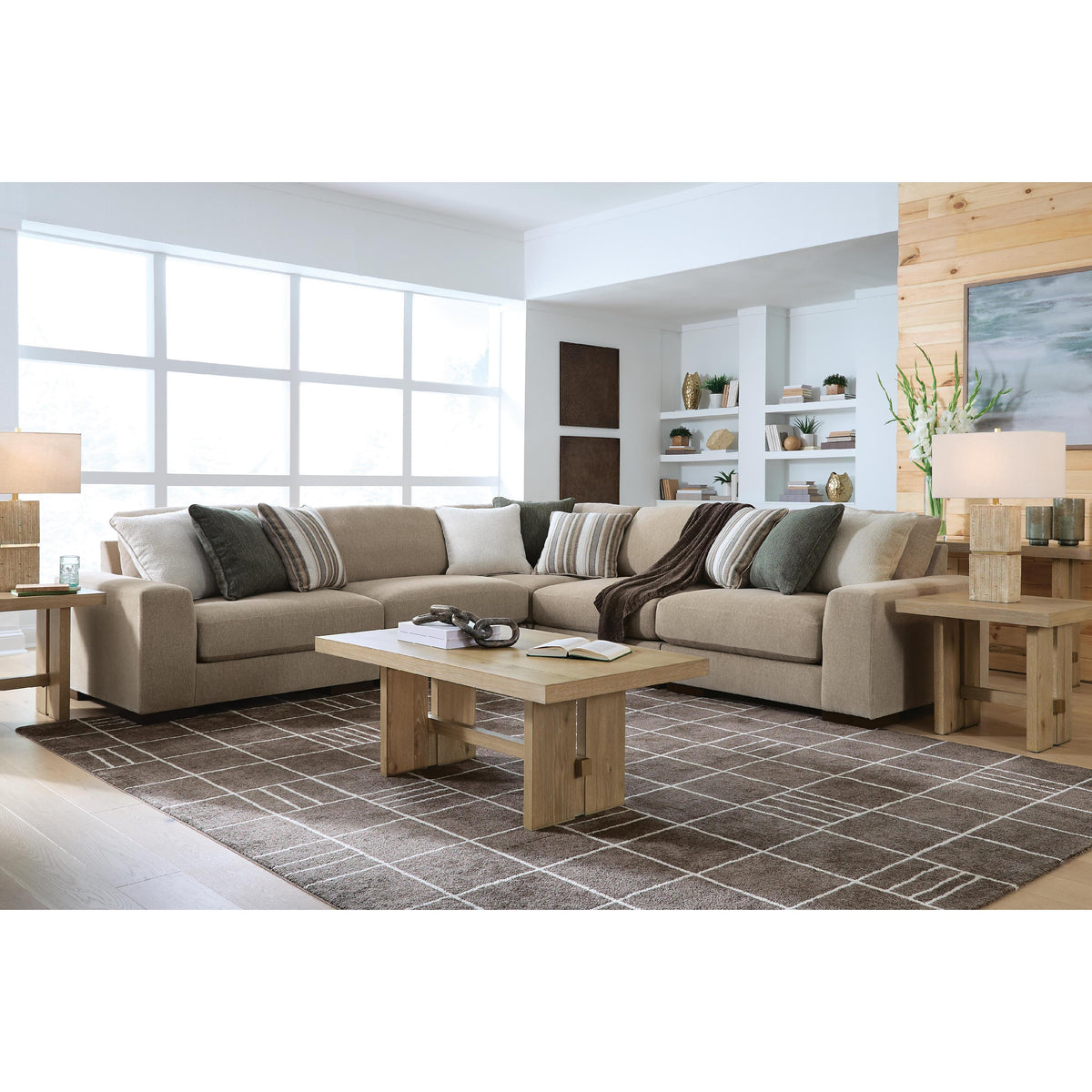  Benchcraft Linenhause 31803S17 5 pc Sectional IMAGE 2