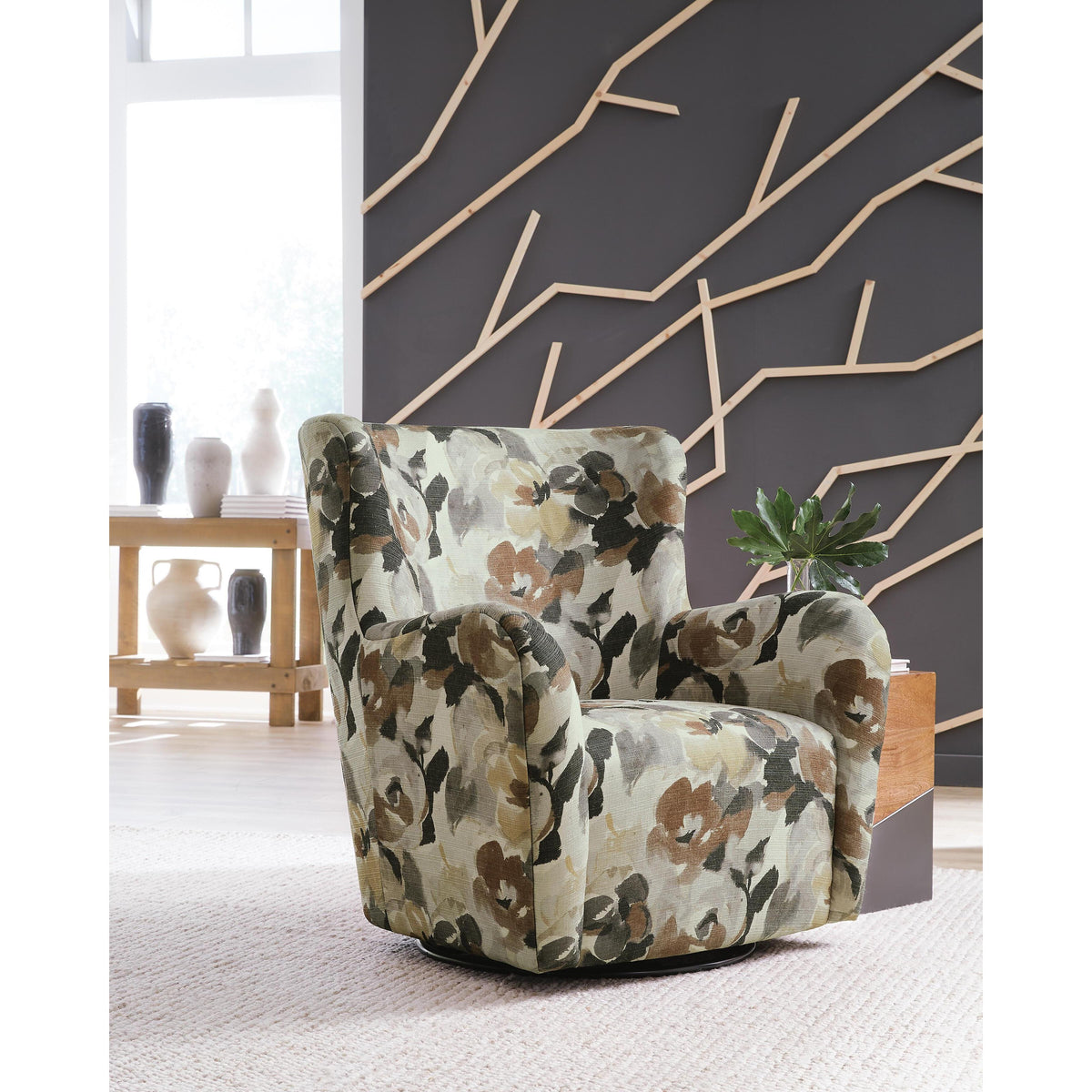  Signature Design by Ashley Rowenburg A3000855 Swivel Glider Accent Chair IMAGE 2