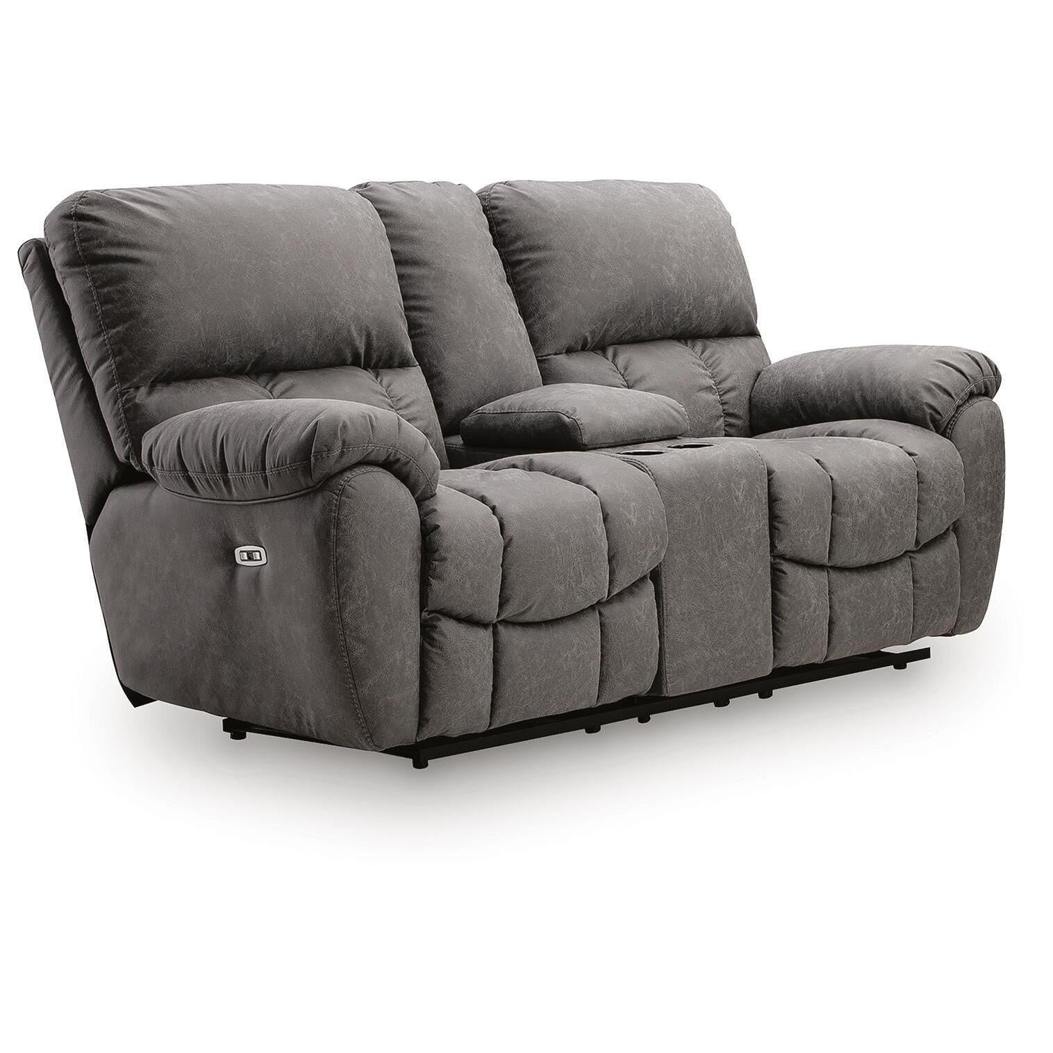  Signature Design by Ashley Bakerstein PC1250318 Power Recliner Loveseat with Console & Adjustable Headrest IMAGE 1