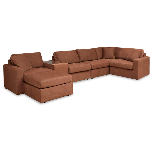 Signature Design by Ashley® Modmax 92102U16 6 pc Sectional and Ottoman - Spice