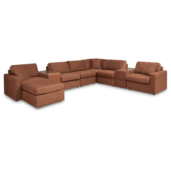 Signature Design by Ashley® Modmax 92102U3 8 pc Sectional and Ottoman - Spice