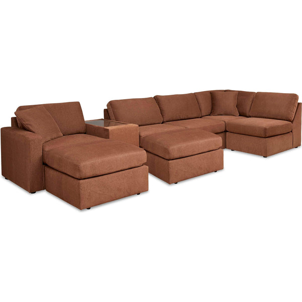 Signature Design by Ashley® Modmax 92102U5 6 pc Sectional and 2 Ottomans - Spice
