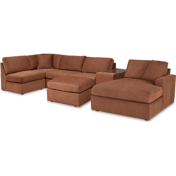 Signature Design by Ashley® Modmax 92102U7 6 pc Sectional with Chaise and Ottoman - Spice