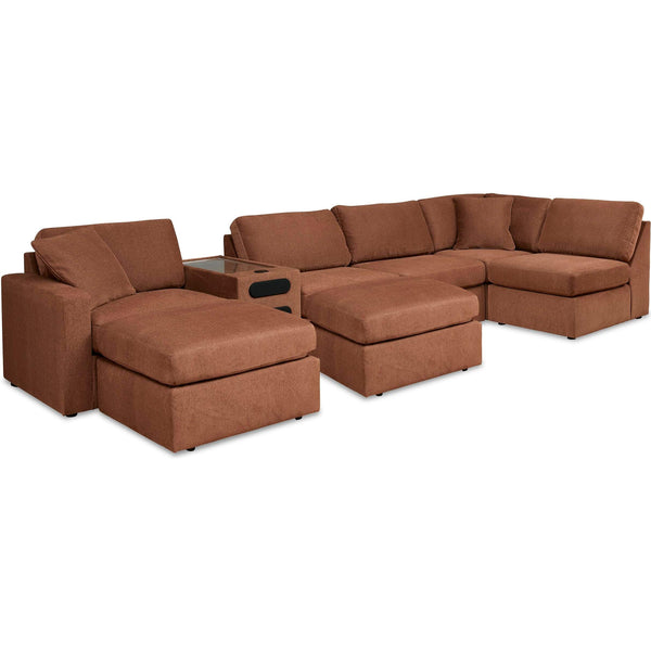 Signature Design by Ashley® Modmax 92102U8 6 pc Sectional and 2 Ottomans - Spice