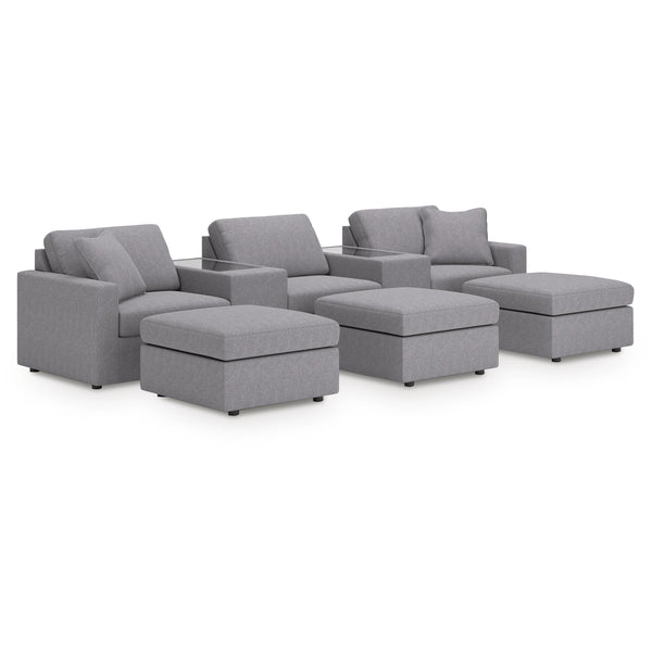 Signature Design by Ashley® Modmax 92104U19 5 pc Sectional and 3 Ottomans - Granite