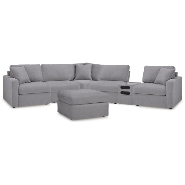 Signature Design by Ashley® Modmax 92104U25 6 pc Sectional and Oversized Accent Ottoman - Granite