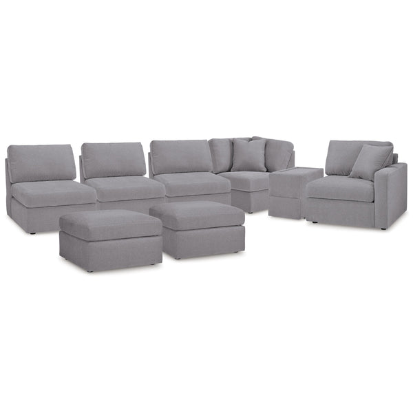 Signature Design by Ashley® Modmax 92104U5 6 pc Sectional and 2 Ottomans - Granite