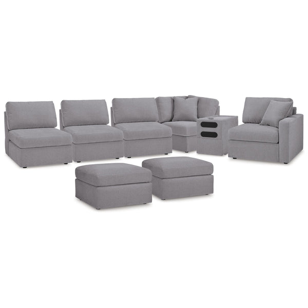 Signature Design by Ashley® Modmax 92104U8 6 pc Sectional and 2 Ottomans - Granite