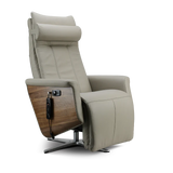 Svago Swivel Zero Gravity Recliner-Massage Chair-Svago-Taupe & Walnut-New Braunfels Mattress Company