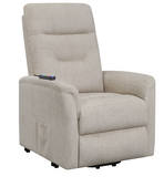 Henrietta Power Lift Recliner With Storage Pocket Beige-Massage Chair-Svago-New Braunfels Mattress Company