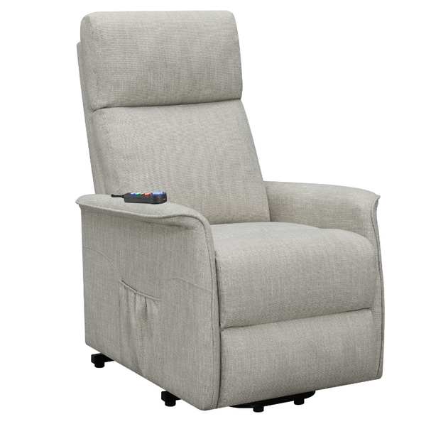 Herrera Power Lift Recliner With Wired Remote Beige-Massage Chair-Svago-New Braunfels Mattress Company