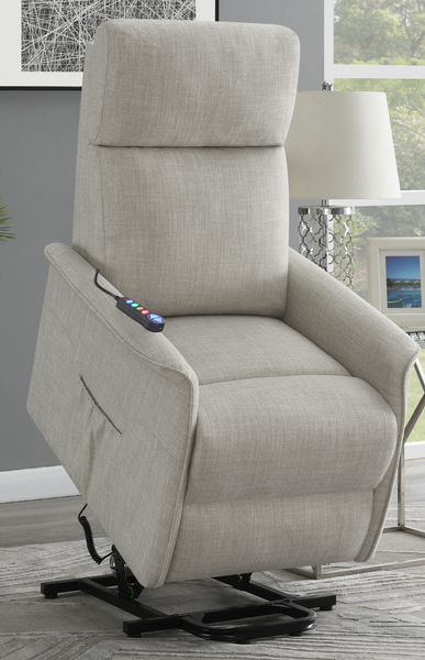 Herrera Power Lift Recliner With Wired Remote Beige-Massage Chair-Coaster Furiture-New Braunfels Mattress Company
