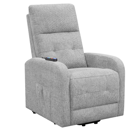 Howie Tufted Upholstered Power Lift Recliner Grey-Massage Chair-Coaster Furniture-New Braunfels Mattress Company
