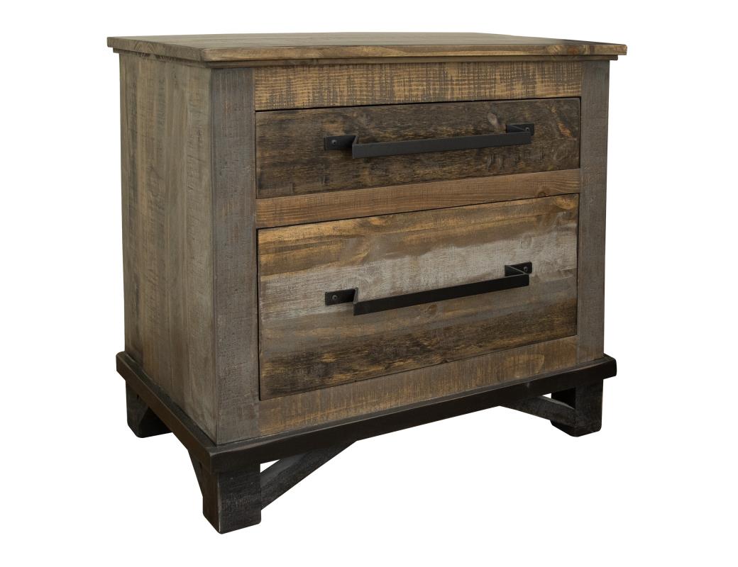 Loft Brown Low Nightstand-Nightstand-New Braunfels Mattress Company-New Braunfels Mattress Company