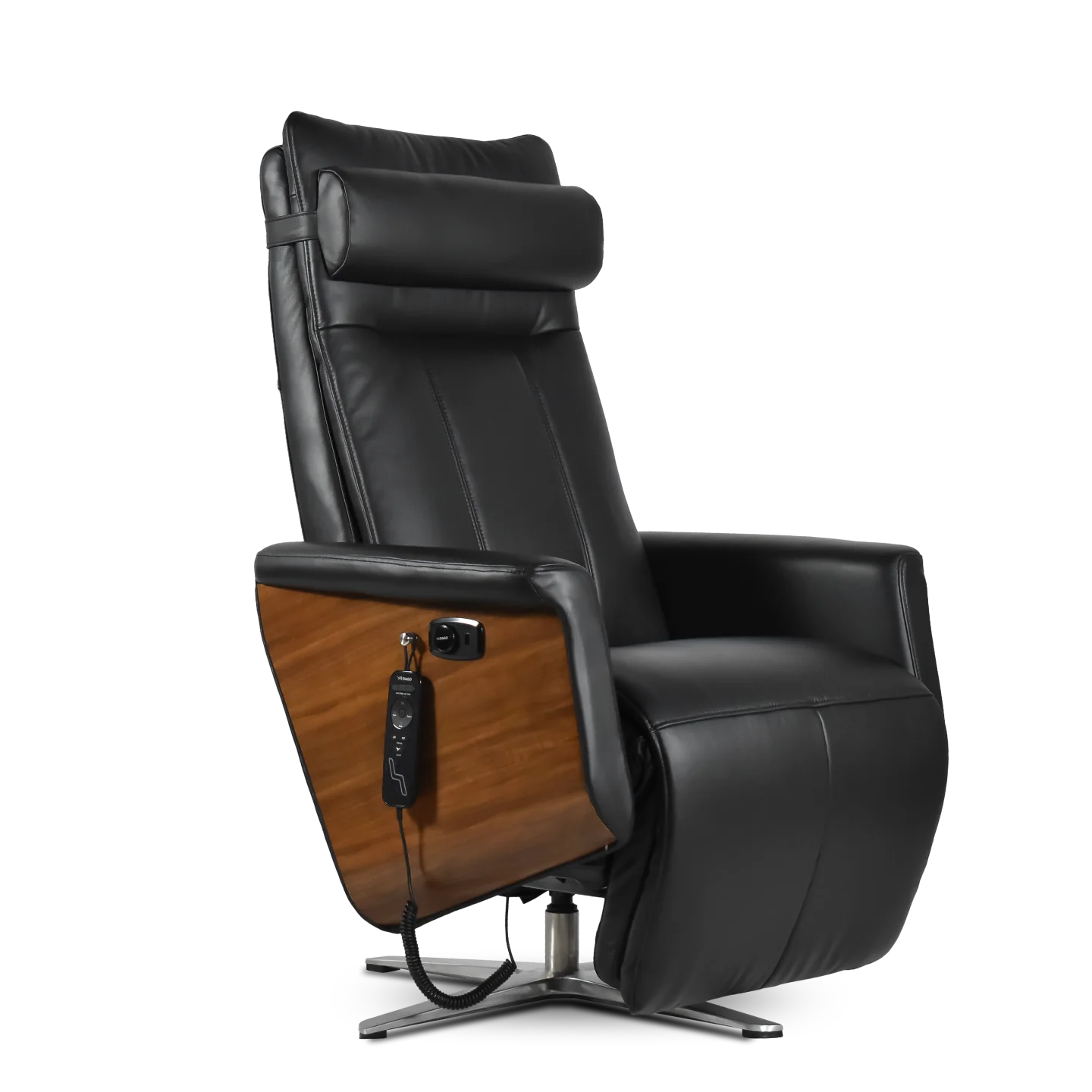Svago Swivel Zero Gravity Recliner-Massage Chair-Svago-Svago Swivel Zero Gravity Recliner Black and Walnut-New Braunfels Mattress Company