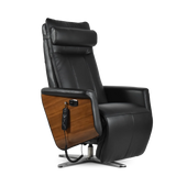 Svago Swivel Zero Gravity Recliner-Massage Chair-Svago-Black & Walnut-New Braunfels Mattress Company