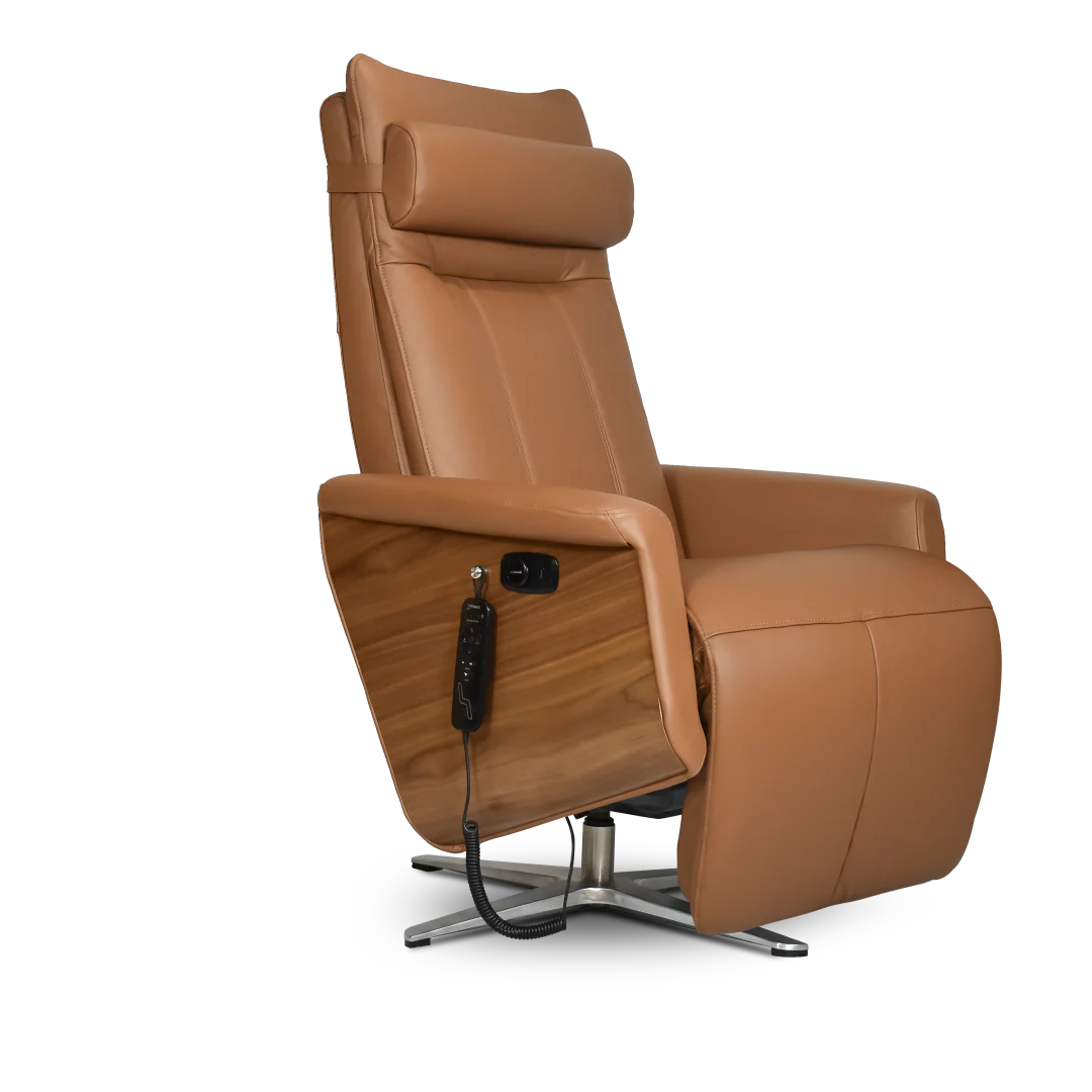 Svago Swivel Zero Gravity Recliner-Massage Chair-Svago-Svago Swivel Zero Gravity Recliner Toffee and Walnut-New Braunfels Mattress Company